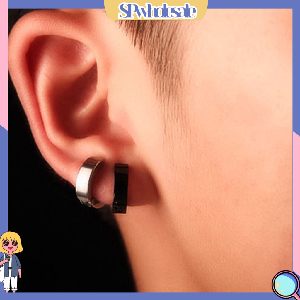 [SPwholesale] Đôi bông tai tròn bằng thép không gỉ cho nam