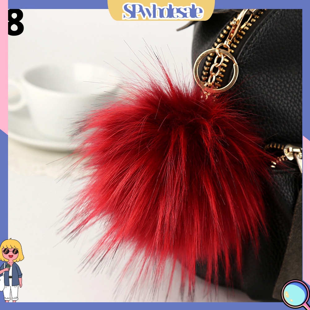 {SPwholesale} Móc khóa kèm bóng lông mềm xinh xắn