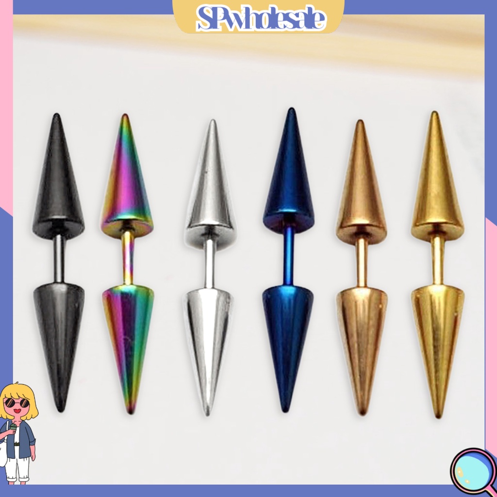 {SPwholesale} Khuyên tai đinh tán bằng thép không gỉ thời trang cá tính dành cho cả nam và nữ