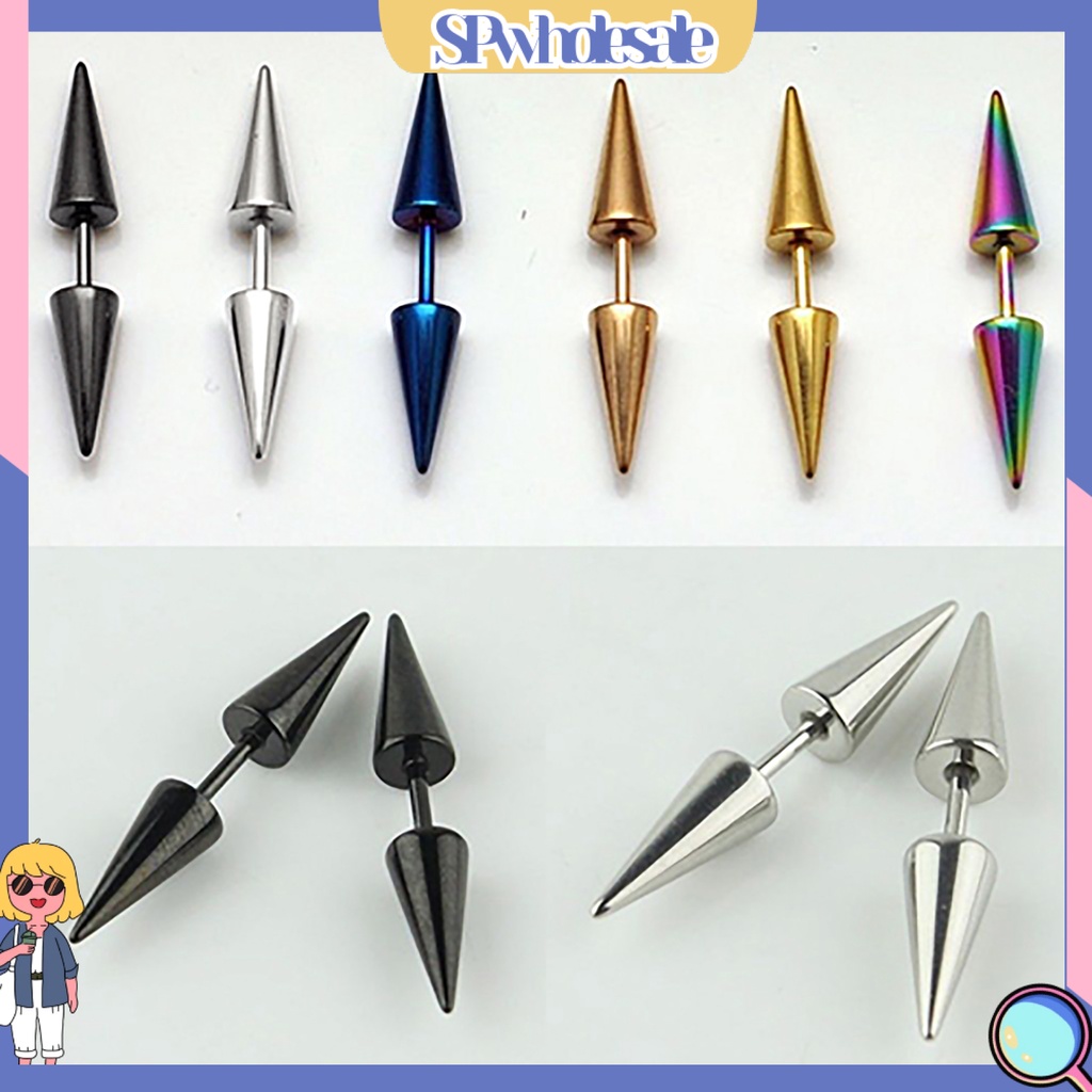 {SPwholesale} Khuyên tai đinh tán bằng thép không gỉ thời trang cá tính dành cho cả nam và nữ