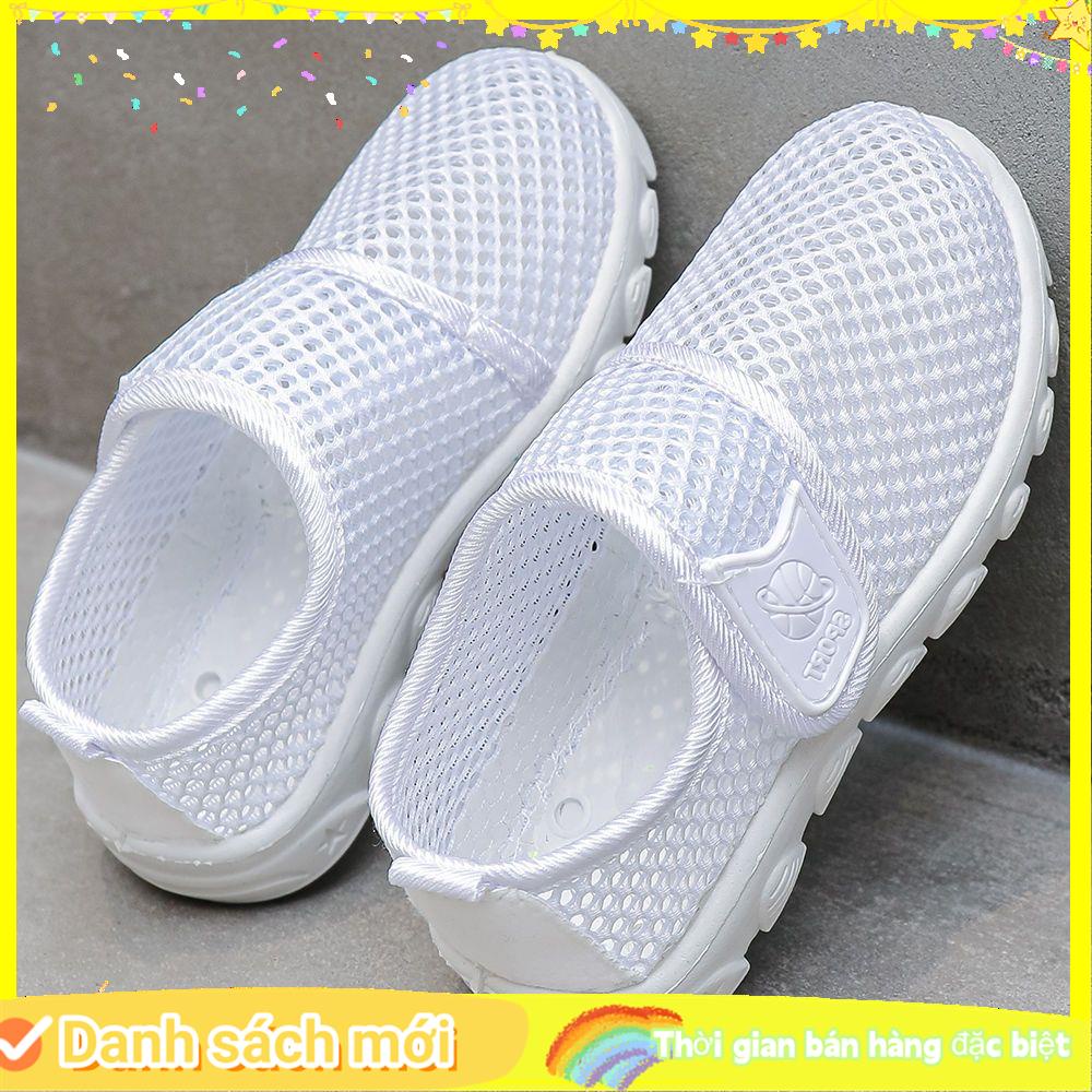 Giày Sandal Đế Mềm Thoáng Khí Màu Trắng Dành Cho Học Sinh Tiểu Học