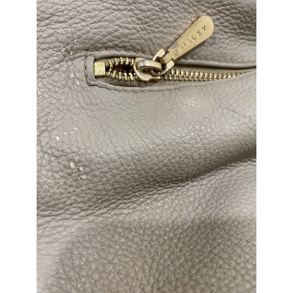 Túi mang vai hiệu Sisley da thật màu be đậm - secondhand