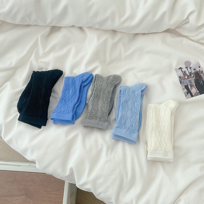 Hàng Mới Về Vớ Ống Mỏng Màu Trơn Họa Tiết Cây Gai Dầu Phong Cách Nhật Bản Thời Trang Xuân Hè Hàng Mới Về