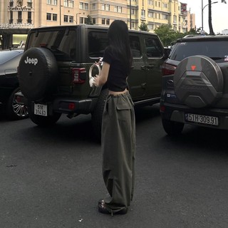 Quần dù parachute rộng oversize