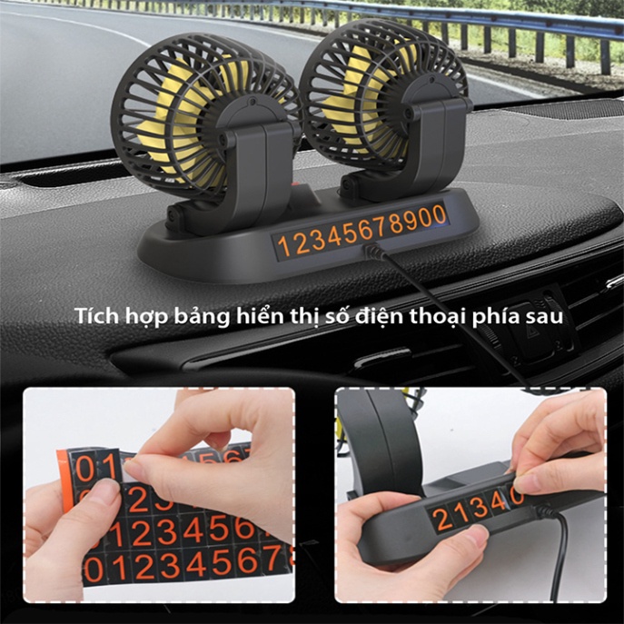 Quạt ô tô mini, bàn làm việc cắm cổng USB 5V