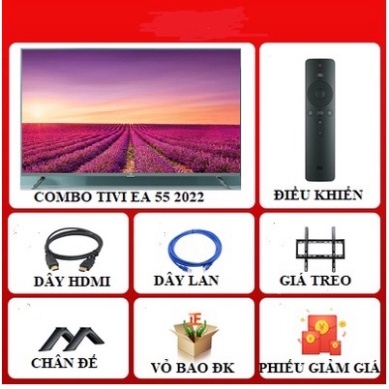 cam kết hàng chính hãng (Trả góp 0%) Smart Tivi Xiaomi 55inch tràn viền EA 55 4K HDR - Hỗ trợ điều khiển giọng nói Tiếng