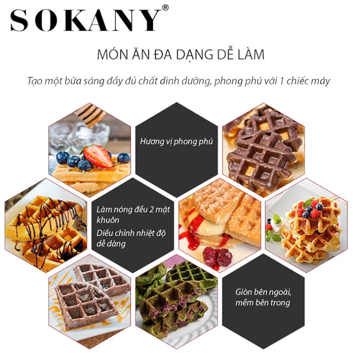 Máy Nướng Bánh Kẹp Waffle SOKANY