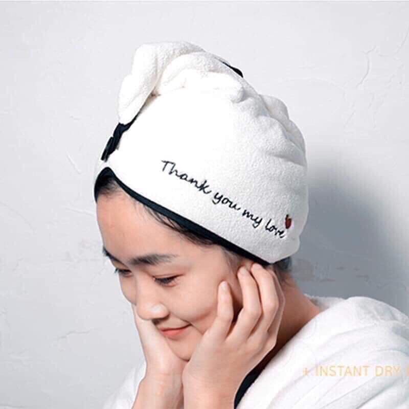 Khăn quấn tóc sợi Microfiber thấm hút siêu tốt, khăn lau tóc