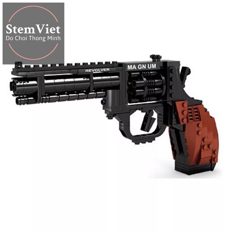 Đồ chơi xếp hình Block Gun Súng Lục Côn Xoay Ausini 22511, mô hình lắp ráp thông minh (300 chi tiết)
