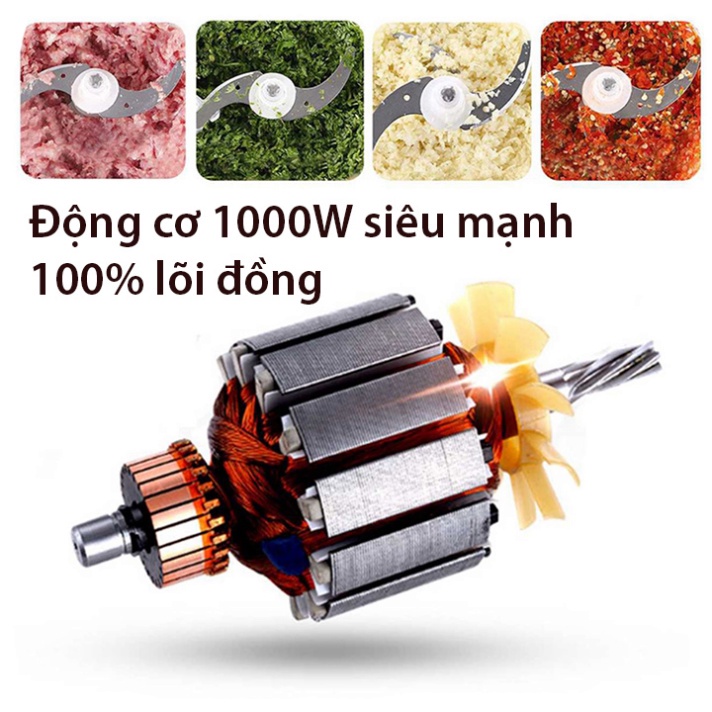 Máy xay thịt 1000W RAF cối Inox 304 dung tích 3L