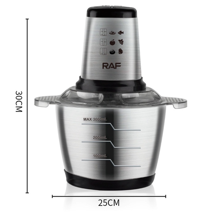 Máy xay thịt 1000W RAF cối Inox 304 dung tích 3L