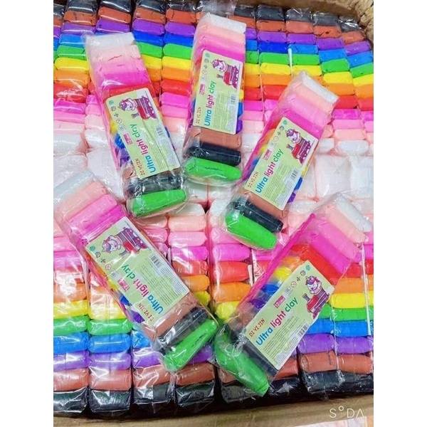 Đất sét tự khô an toàn khi sử dụng lóc 12 màu riêng biệt giúp trẻ sáng tạo