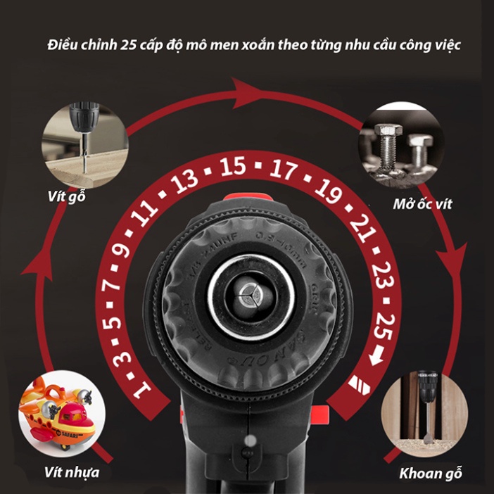 Máy khoan pin bắt vít cầm tay đa năng 12V siêu khỏe