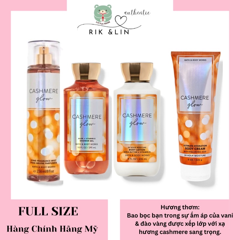 Auth _Full Size XỊT THƠM TOÀN THÂN BODY MIST CASHMERE GLOW USA