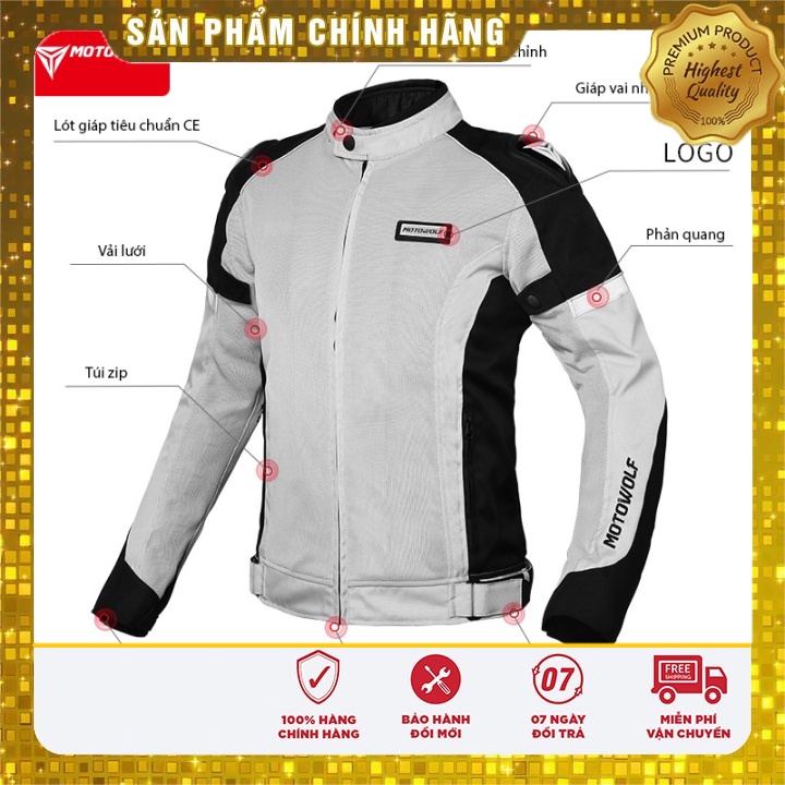 Áo bảo hộ moto Motowolf mdl0515