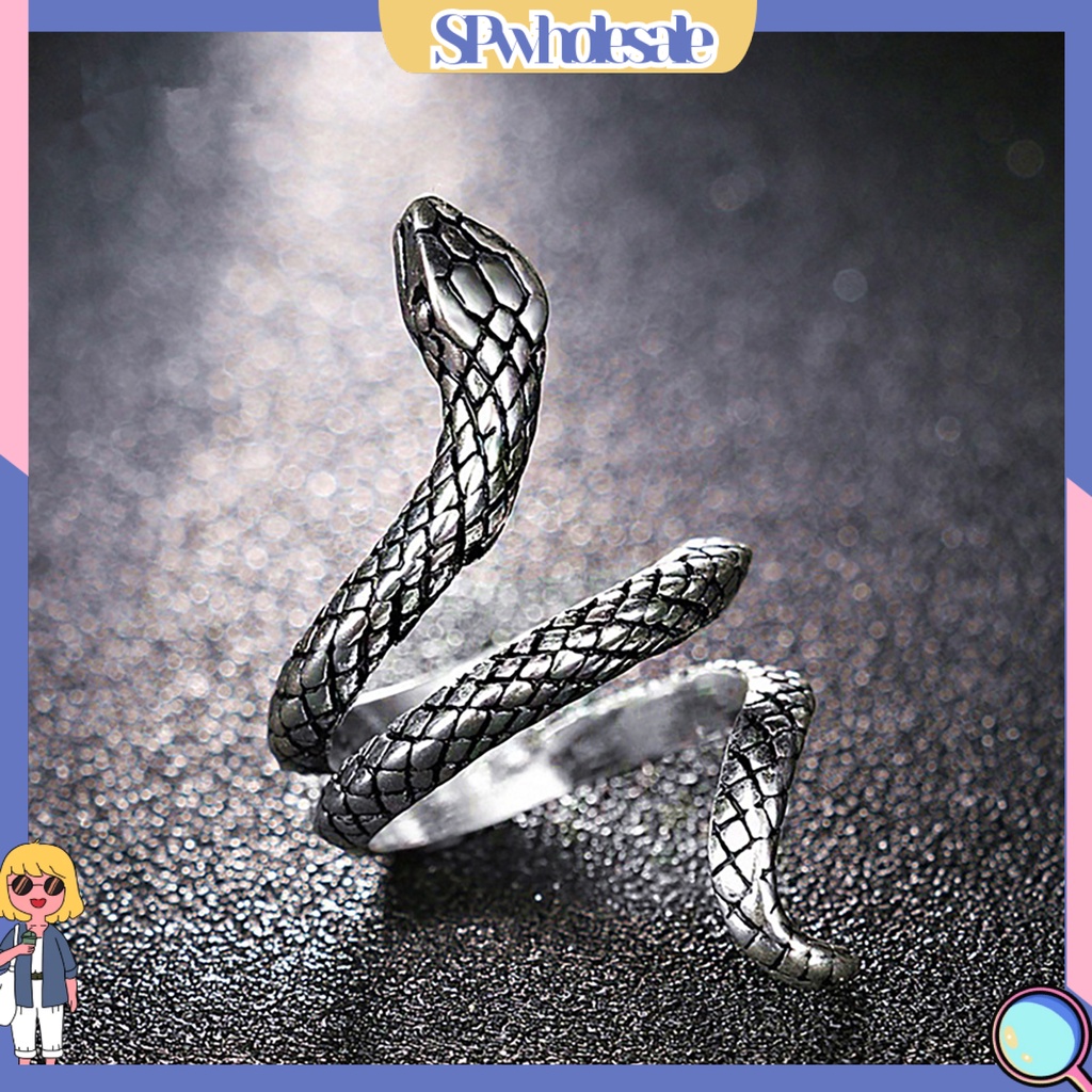 {SPwholesale} Nhẫn thiết kế kiểu dáng rắn độc đáo cho nam