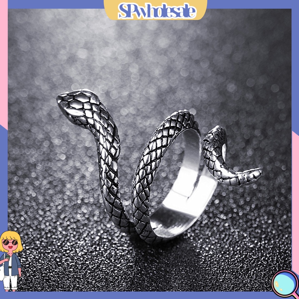 {SPwholesale} Nhẫn thiết kế kiểu dáng rắn độc đáo cho nam