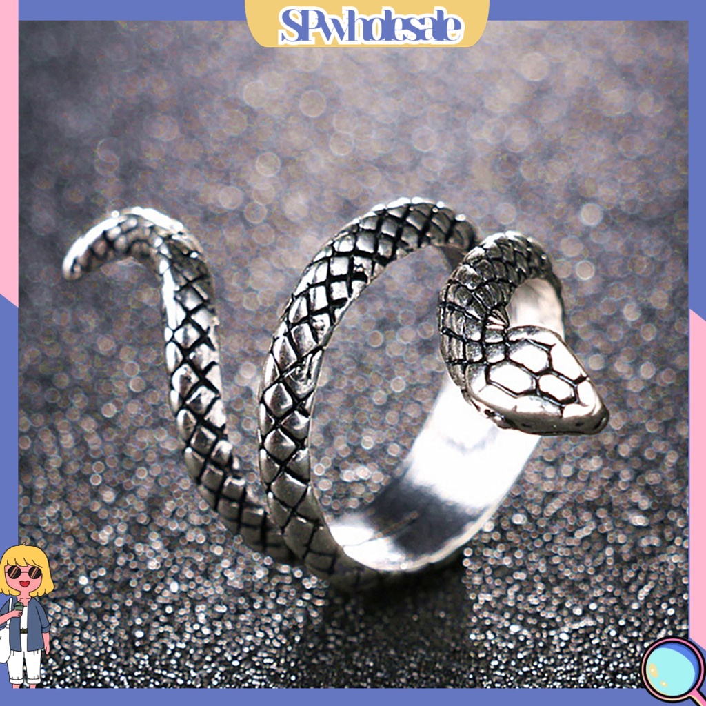 {SPwholesale} Nhẫn thiết kế kiểu dáng rắn độc đáo cho nam