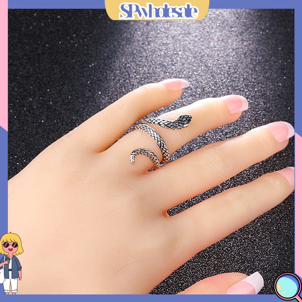 {SPwholesale} Nhẫn thiết kế kiểu dáng rắn độc đáo cho nam