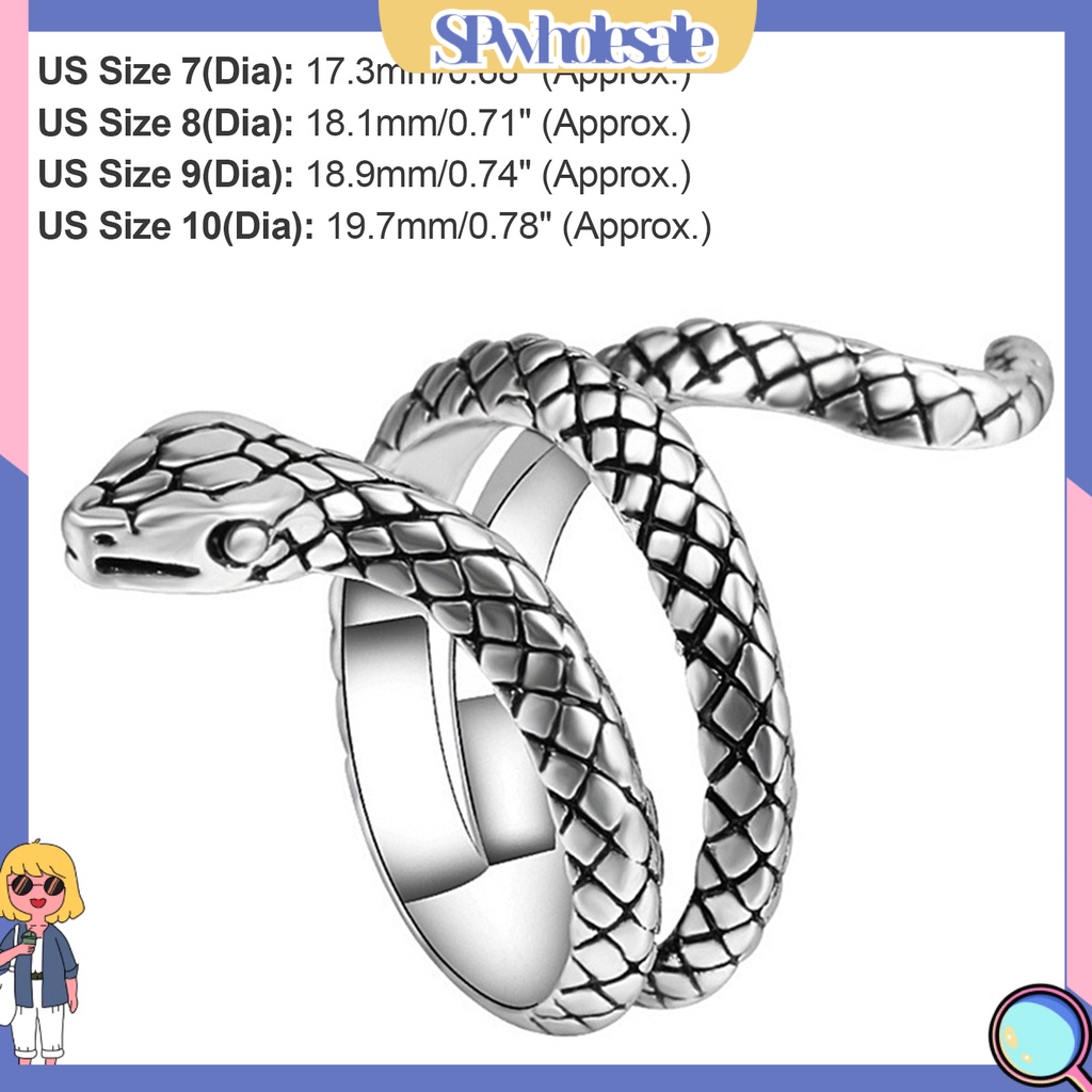 {SPwholesale} Nhẫn thiết kế kiểu dáng rắn độc đáo cho nam