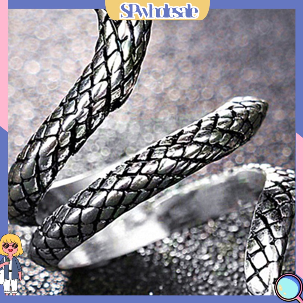 {SPwholesale} Nhẫn thiết kế kiểu dáng rắn độc đáo cho nam