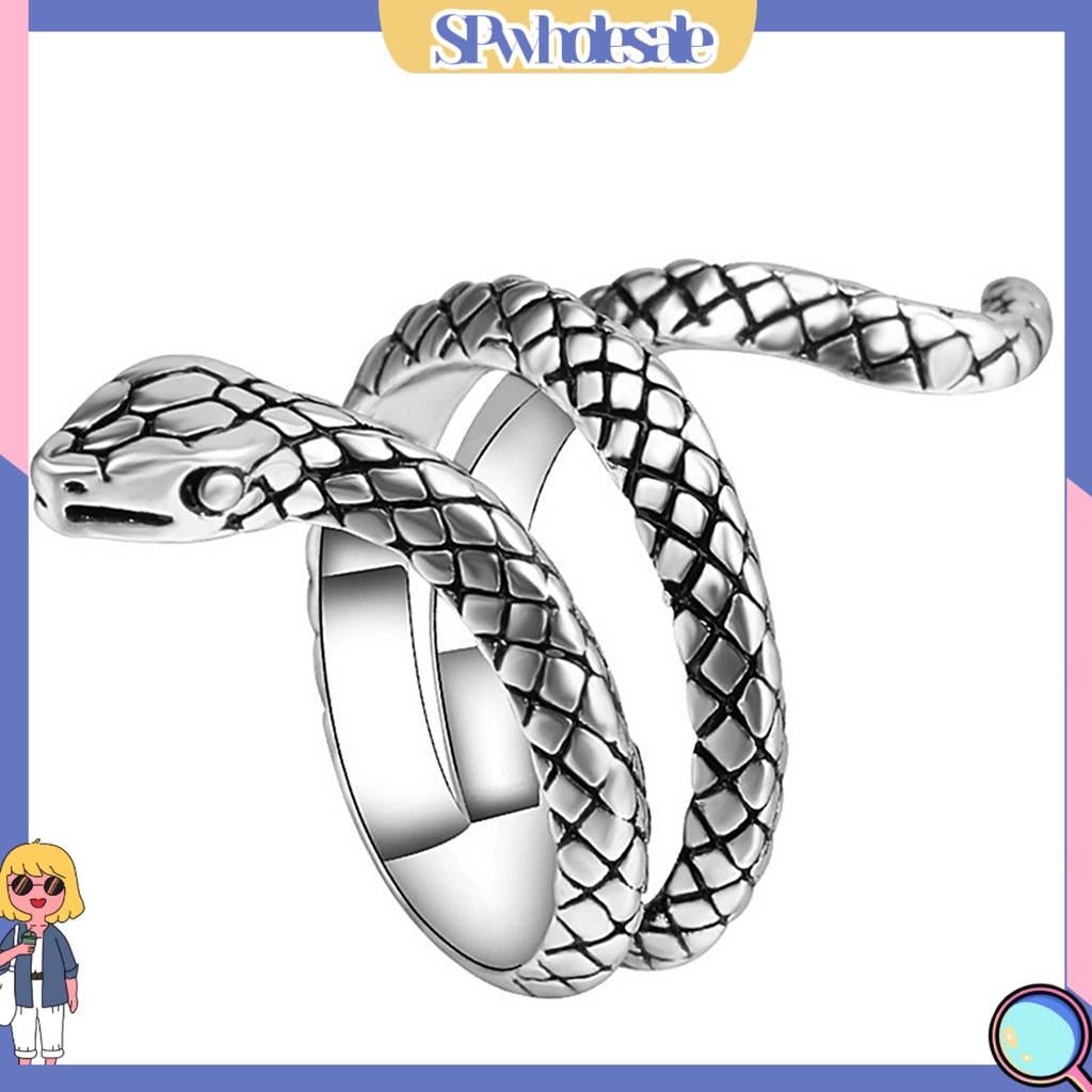 {SPwholesale} Nhẫn thiết kế kiểu dáng rắn độc đáo cho nam