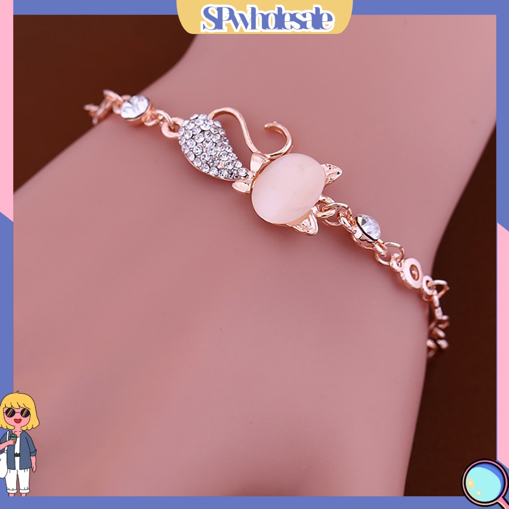 [SPwholesale] Vòng tay đính đá Opan hình mèo dễ thương dành cho nữ
