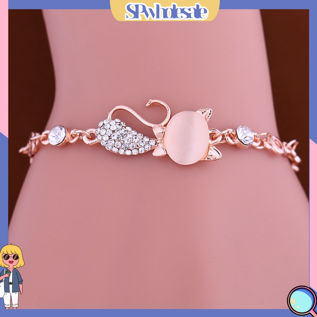 [SPwholesale] Vòng tay đính đá Opan hình mèo dễ thương dành cho nữ