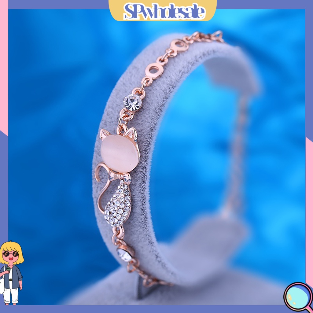 [SPwholesale] Vòng tay đính đá Opan hình mèo dễ thương dành cho nữ