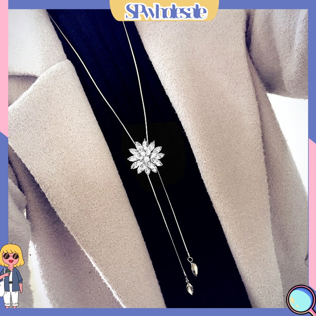 {SPwholesale} Dây chuyền mặt bông tuyết đính đá pha lê thời trang dành cho nữ