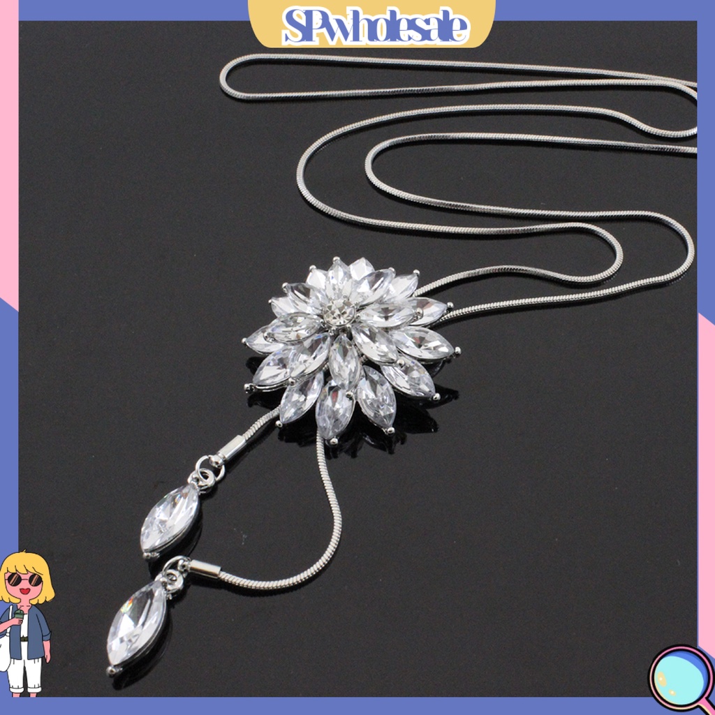 {SPwholesale} Dây chuyền mặt bông tuyết đính đá pha lê thời trang dành cho nữ