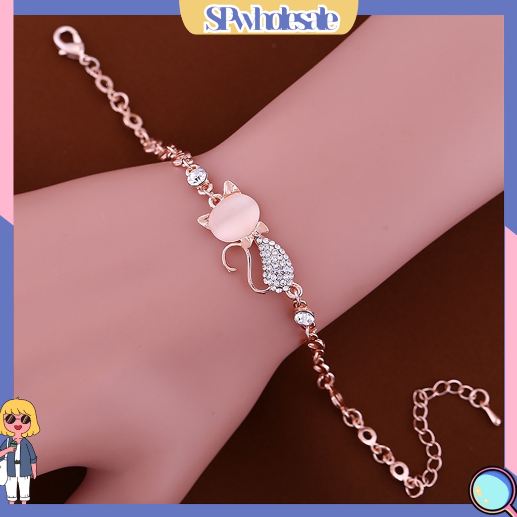 [SPwholesale] Vòng tay đính đá Opan hình mèo dễ thương dành cho nữ