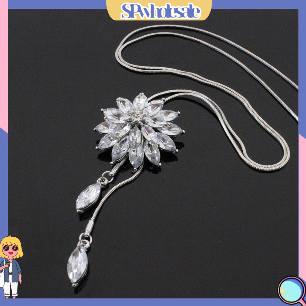 {SPwholesale} Dây chuyền mặt bông tuyết đính đá pha lê thời trang dành cho nữ
