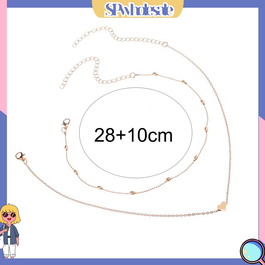 {SPwholesale} Set Dây chuyền xi mạ hình trái tim bắt mắt