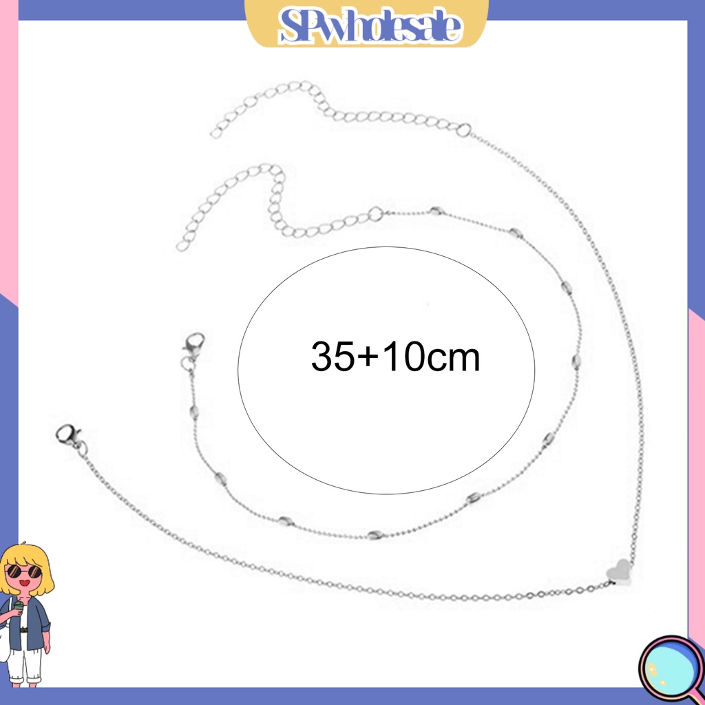 {SPwholesale} Set Dây chuyền xi mạ hình trái tim bắt mắt