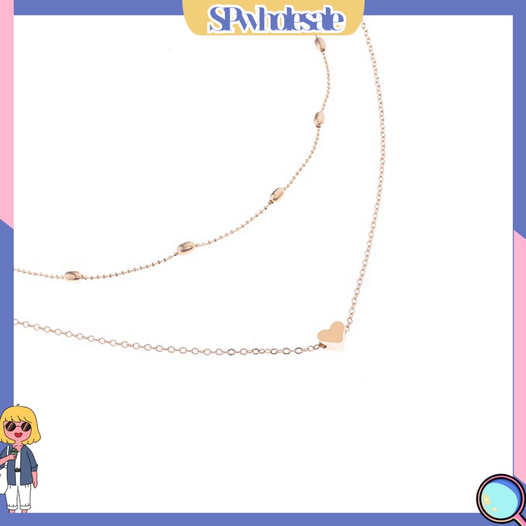 {SPwholesale} Set Dây chuyền xi mạ hình trái tim bắt mắt