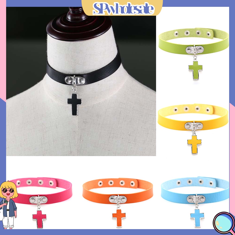 [SPwholesale] Vòng cổ choker giả da chữ thập cho nữ