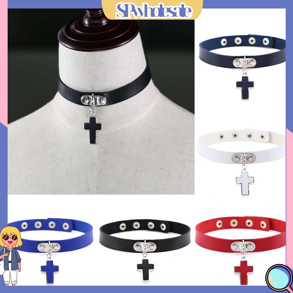 [SPwholesale] Vòng cổ choker giả da chữ thập cho nữ