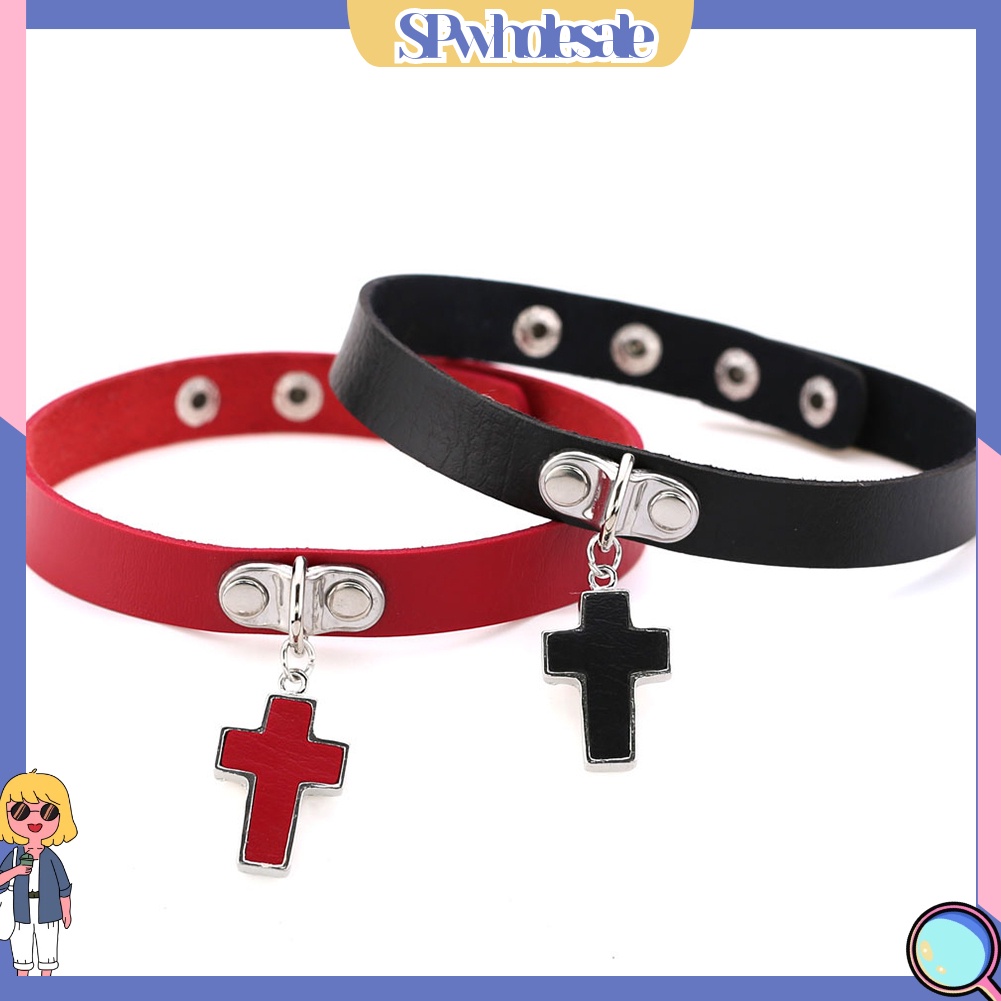 [SPwholesale] Vòng cổ choker giả da chữ thập cho nữ