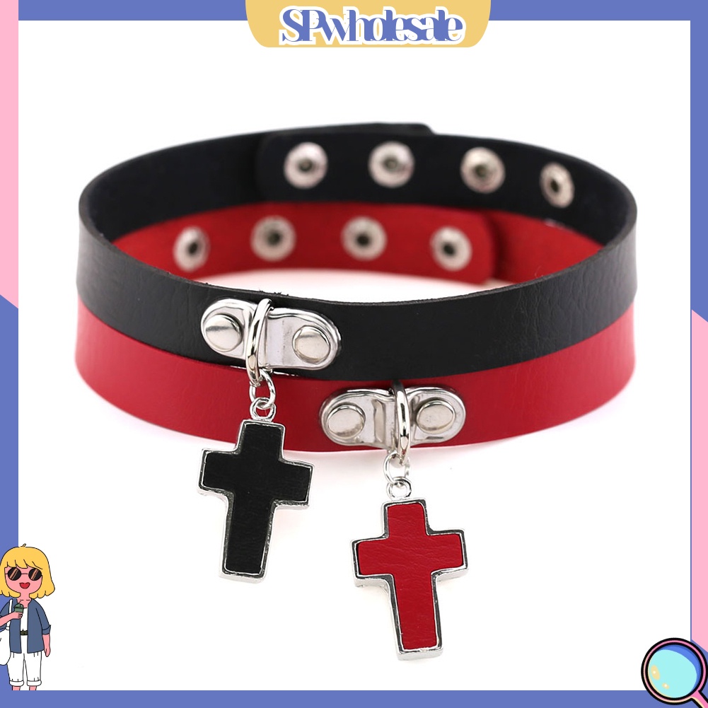 [SPwholesale] Vòng cổ choker giả da chữ thập cho nữ