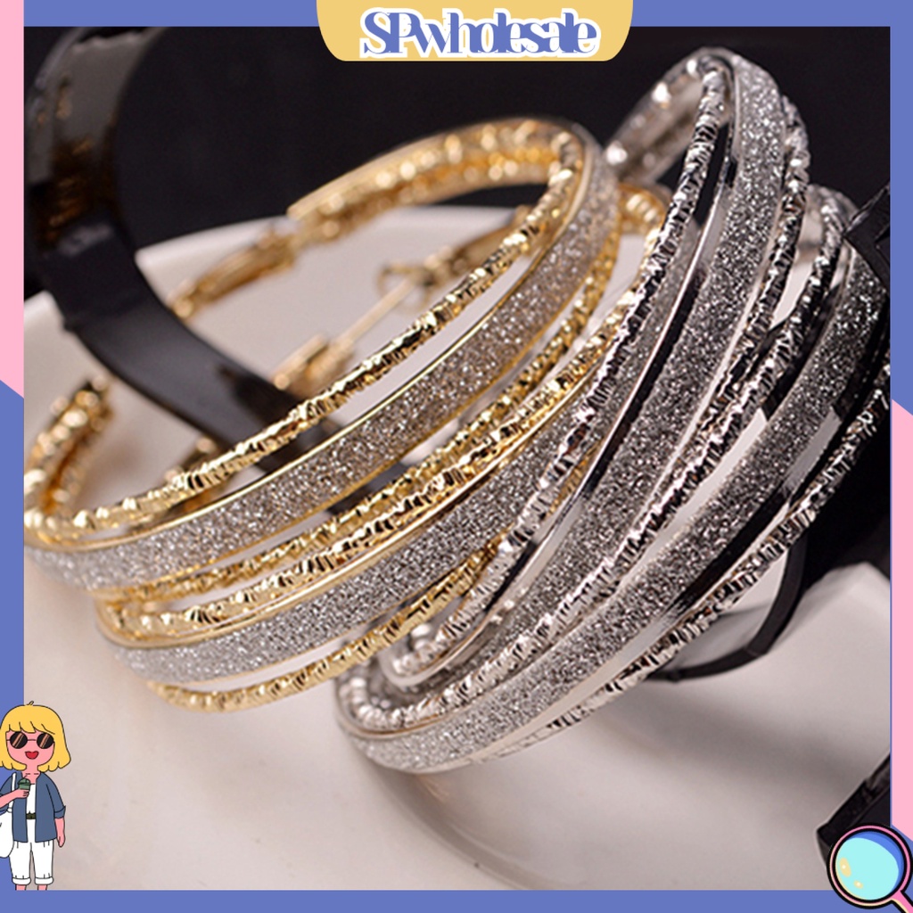 {SPwholesale} Khuyên tai vòng tròn lớn phong cách vintage cổ điển dành cho nữ