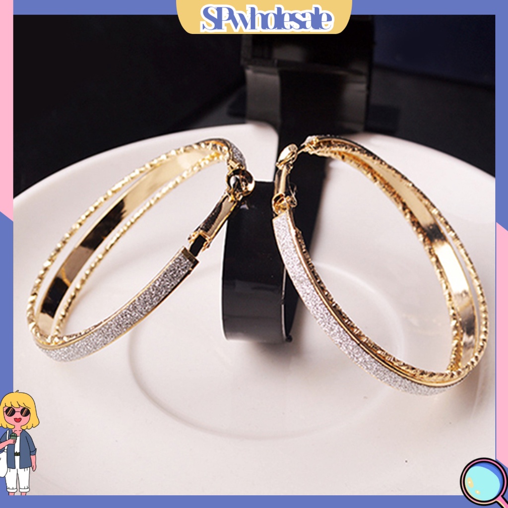 {SPwholesale} Khuyên tai vòng tròn lớn phong cách vintage cổ điển dành cho nữ