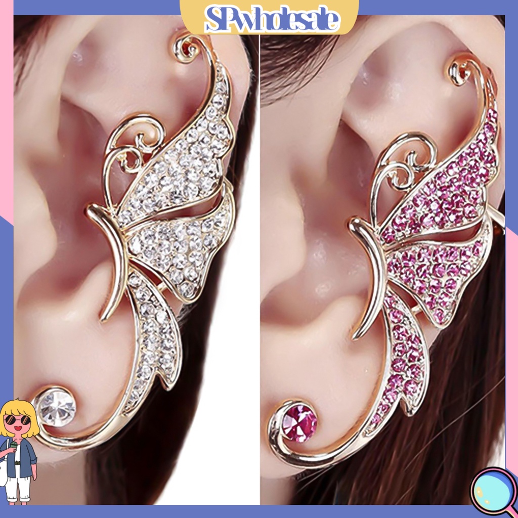 {SPwholesale} Khuyên kẹp vành tai tạo hình cánh bướm thời trang cho nữ