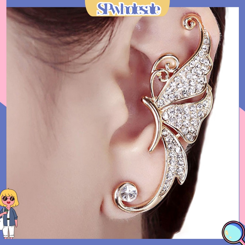 {SPwholesale} Khuyên kẹp vành tai tạo hình cánh bướm thời trang cho nữ
