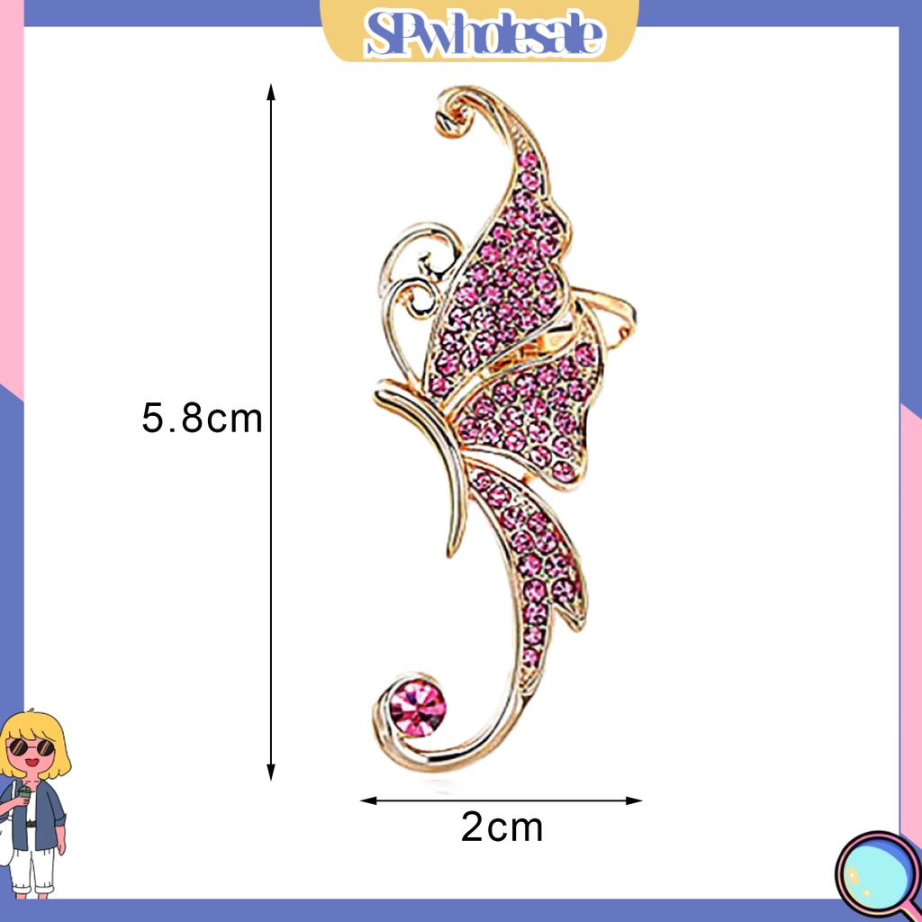 {SPwholesale} Khuyên kẹp vành tai tạo hình cánh bướm thời trang cho nữ