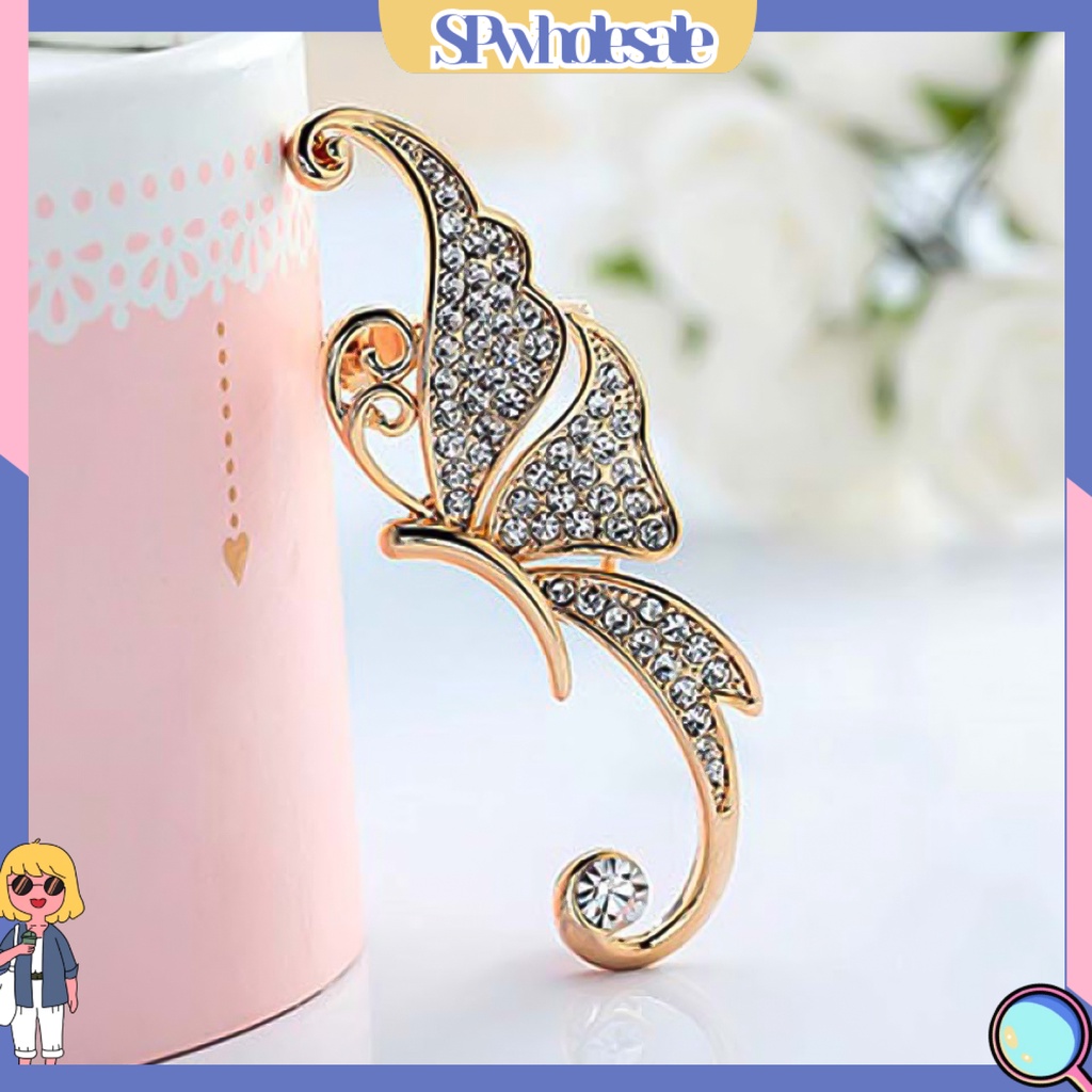 {SPwholesale} Khuyên kẹp vành tai tạo hình cánh bướm thời trang cho nữ