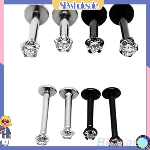 [SPwholesale] Khuyên sụn tai hình khối inox đính đá Cubic Zirconia thời trang cho nữ