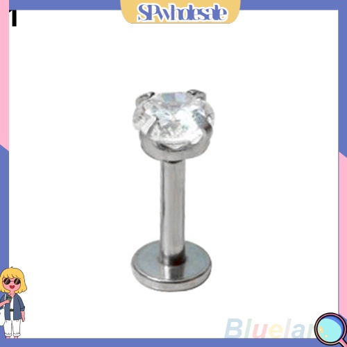 [SPwholesale] Khuyên sụn tai hình khối inox đính đá Cubic Zirconia thời trang cho nữ