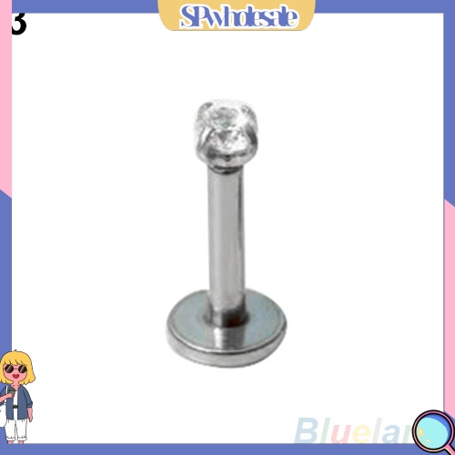 [SPwholesale] Khuyên sụn tai hình khối inox đính đá Cubic Zirconia thời trang cho nữ