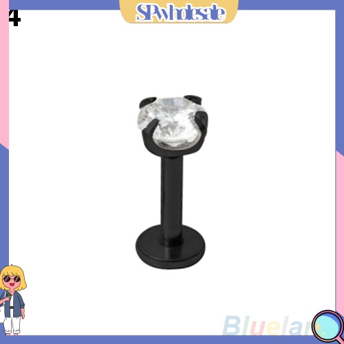 [SPwholesale] Khuyên sụn tai hình khối inox đính đá Cubic Zirconia thời trang cho nữ